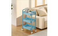 Multi-Tier Rolling Storage Cart Compact Metal Utility Cart with Wheels Freestanding Rolling Storage Rack Sturdy for Kitchen, Small Areas, Living Room