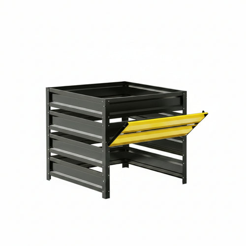 Compost Bin with Pull-out Door Open-Top Compost Bin with Door Spacious for Yard