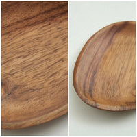Acacia Wood Tray Natural Grain Pebble Shaped Tray Rustic for Entryway