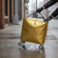 Large Capacity Waterproof Moving Storage Bag with Wheels for Quilts and Luggage, PP Material