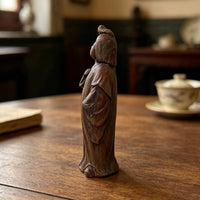 Vintage Lady Figurine Fine Workmanship Chinese Design Figurine Rustic Finish