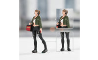 Miniature Courier with Parcel Carrier Small-Scale Courier Figure Tabletop Diorama Figure for Hobbyists, Collectors, Model Photography, Street Scenes