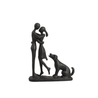 Couple Figurine with a Dog Abstract Couple Figurine Minimalist Tabletop Ornament for Art Collectors, Living Room, Bookshelf, Entryway