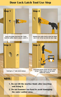 Door Latch Mortise Tool门闩榫槽工具安装套件帮助移除材料安装