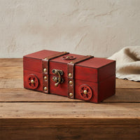Vintage Wooden Storage Box Multipurpose Retro Trinket Box Great Gift Idea Decorative Storage Chest for Collectors, Photographers