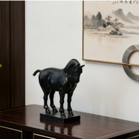 Horse Sculpture with Base Classical Chinese Style Resin Statue Fine Workmanship