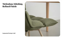 Upholstered Rotating Armchair Modern Minimalist Design Plump Spinerest Chair Plush Padding Ergonomic Curved Spine