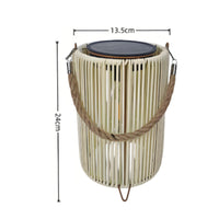Waterproof Solar Rattan Garden Lamp Vintage Design Solar Wicker Floor Lamp Weather Resistant Rattan Lantern Light LED Lighting for Camping
