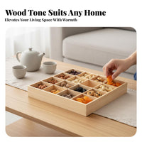 Keeps Items Separate Multicompartment Wooden Box Multifunctional Wooden Sorting Tray Natural Wood Look desktop Organizer Sturdy Construction for hot beverage lovers, Home Organizers, Desktop, Living Room, Kitchen, Bedroom