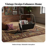 X-shaped frame Literature holder Retro home decor Furnishing Floor-Standing for Readers