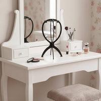 Easy Assembly Plastic Hairpiece Stand Stable Portable Hairpiece Head Stand Weighted Base Dome Top Hat Holder for Barbers, Hairstylists, Salon, Home