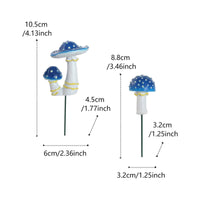 2 Pieces Glow Mushroom Garden Stake Whimsical Mushroom Stake Miniature Yard Decoration for Patio