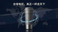 Portable Electric Heating Cup with Wide Voltage, Stainless Steel Vacuum Insulated Mug, European Plug