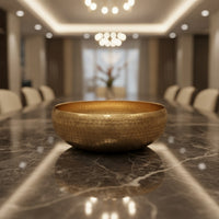 Hammered Metal Bowl Textured Bowl with Hammered Finish Shallow for Tabletop, Entryway Table, Living Room