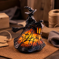 Halloween Witch Lamp Cutout Pattern Resin Witch Lamp USB Powered
