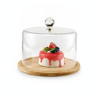 Multifunctional Gold-Tone Mount Serving Tray Cake Stand with Lid