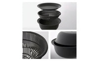 3 Pieces Food Grade Kitchen Colander Bowl Set Double Layer Drain Basket with Tray Quick Drainage Colander and Bowl Set Easy to Clean for Countertop