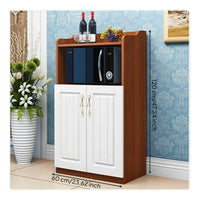 Coffee Bar Cabinet Freestanding Pantry Cabinet Kitchen Baker's Rack Microwave Stand Engineered Wood Structure Suitable for Home Organization Dining Room Entryway