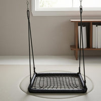 Woven Hanging Nest Swing Black Nest Swing Supporting Ropes Ropes Outdoor Play Equipment Children's for Indoor