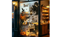 23 Pieces Halloween Window Decal Removable Window Clings Transparent Glass Cling with Spooky Designs
