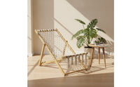 Bamboo Folding Lounge Chair Breathable Lounger Portable for Sunroom