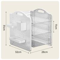 Three-Tier File Organizer Perforated Desktop File Organizer Matte White