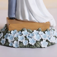 Bride and Groom Figurine Romantic Wedding Couple Figurine Tabletop Wedding Cake Topper Substitute for Newlyweds, Couples, Anniversary