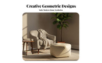 Faceted Upholstered Pouf Sturdy Construction Low Stool Space-Saving for Students