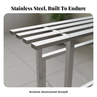 Stainless Steel Flower Rack Sturdy-Duty Tiered Plant Shelf Tiered Plant Stand Water Resistant Metal Flower Pot Holder Non-Slip