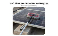 Scratch-Safe Bristles Solar Panel Cleaning Kit Wet and Dry Use Solar Panel Cleaning Brush Kit Multi-Purpose Extendable Wash Mop Adjustable Angle Head for Homeowners, Business Owners, Professional Cleaners, Rooftop, Home Exterior, Commercial Properties