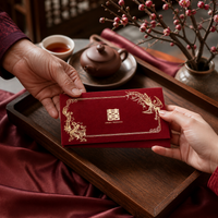 Wedding Red Envelopes for Gifting, Velvet/Hot Stamped Lucky Money Packets for Special Occasions