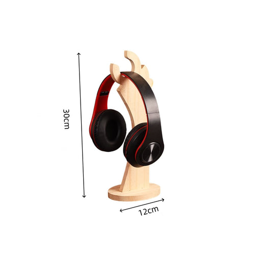 Wood Headphone Stand Stable Support Modern Wooden Headphone Stand Curved Top