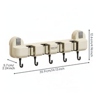 Wall Mounted Mop Holder Versatile Use Sweeper and Mop Organizer Waterproof