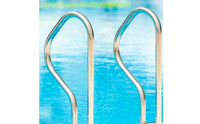 Pool Handrail Stainless Steel Pool Grab Rail Floor Mount Handrail with Base Flanges for Swimmers, Elderly, Spa