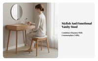 Padded Makeup Stool Compact Size Bean-Shaped Padded Stool Space-Saving for Women