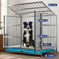 大型犬狗笼子组装款不锈钢中型全方管狗笼不锈钢笼子狗笼宠物狗