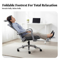 Ergonomic Recliner with Footrest Adjustable spine support Reclining Mesh Chair