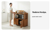 Dust-Proof Doors Microwave Stand with Cabinet Multipurpose Freestanding Kitchen Storage Cabinet Large Capacity Multi-Tier Kitchen Shelf Unit Space Saving for Apartment Dwellers, Homeowners, Families, Small Areas, Pantry, Dining Room