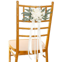 Chair Back Flowers with Ribbons Hanging Wedding Chair Back Flower Decorations Lightweight for Brides, Weddings, Receptions