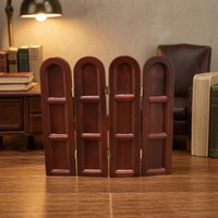 1:12 Scale Dollhouse Mini Furniture Model Arched-Top Folding Screen Hinges Miniature Decor Panels