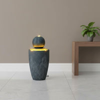 Circulating Water Landscape Tranquil Design Floor Water Feature Indoor Waterfall Feature for Feng Shui Enthusiasts, Homeowners, Living Room