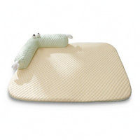 Pet Bed with Pillow Machine Washable Quilted Pet Pad Non-Slip Dog Mat with Pillow for Crate