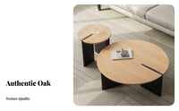 2 Pieces Round stacking Table Set Nordic artistic stacking Table Set Space-Saving sturdy Construction for residents, Families