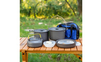 Camping Cookware Set with Kettle Kettle Heavy-Duty Frying Pan for Families, Picnics