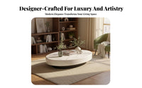 Luxury Feel Oval Table with Block Legs Modern Design Household Furniture Minimalist aesthetic Statement Piece for Homeowners, Interior Decorators, Renters, Living Room, Home, Lounge Area, Office Reception