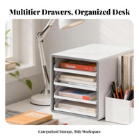 Desktop Drawer Cabinet Space-Saving Desk Organizer Multi-Purpose for Study Room