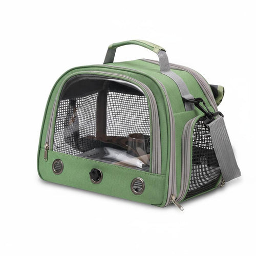 Bird Carrier with Perch Adjustable Shoulder Strap Parrot Travel Bag Soft-Sided