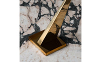 Modern Tabletop Candlestick with Triangular Base Polished Sculptural Candlestick Artful Geometric Candle Holder Sleek for Console, Living Room