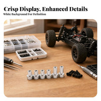 6 Pieces Body Raising Kit Stepped Base Mounting Column Kit Silver Rc Truck Part