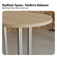 Long Pub Table with High Stools Space-Saving Design Bar Furniture Set
